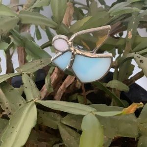 Angel Plant companion, give your plant a buddy, Handcrafted Stained-glass